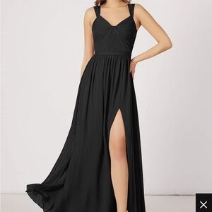 Azazie Evie Black Bridesmaid Dress